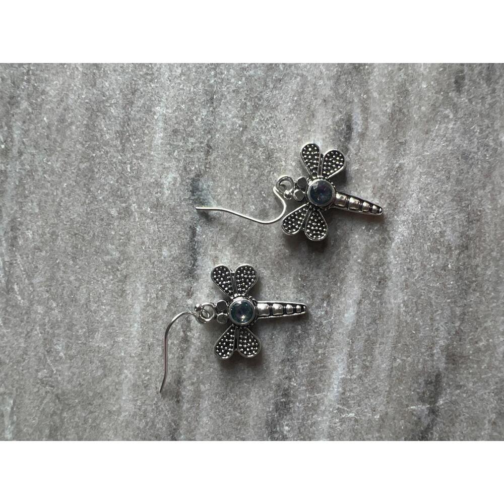 Dragonfly Silver Tone Earrings